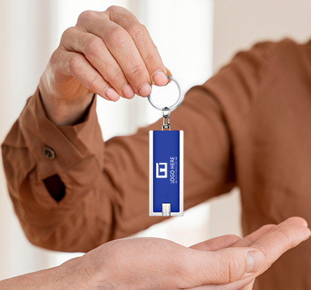 Blue Color Custom LED Keychains